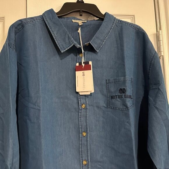 UG Apparel Women's Norte Dame Denim Shirt - Picture 8 of 10